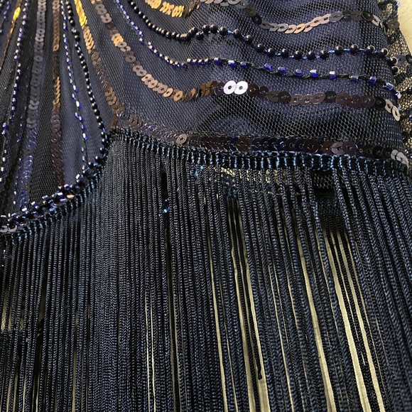 Lulu’s Navy Blue Sequin Flapper Dress - Picture 9 of 9